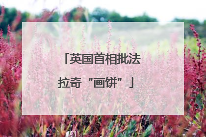 英国首相批法拉奇“画饼”