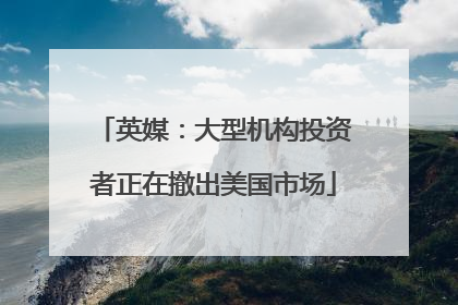 英媒：大型机构投资者正在撤出美国市场