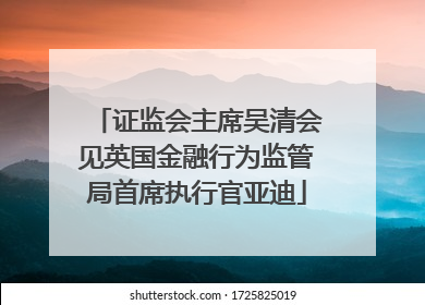 证监会主席吴清会见英国金融行为监管局首席执行官亚迪