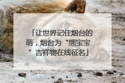 让世界记住烟台的萌，烟台为“熊宝宝”吉祥物在线征名