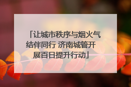让城市秩序与烟火气结伴同行 济南城管开展百日提升行动