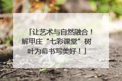 让艺术与自然融合！解甲庄“七彩课堂”树叶为幕书写美好！