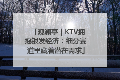 观澜亭｜KTV拥抱银发经济：细分赛道里藏着潜在需求