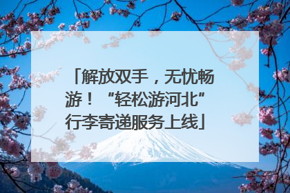 解放双手，无忧畅游！“轻松游河北”行李寄递服务上线