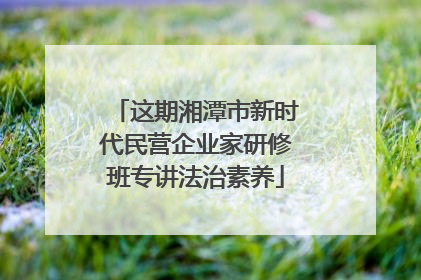 这期湘潭市新时代民营企业家研修班专讲法治素养