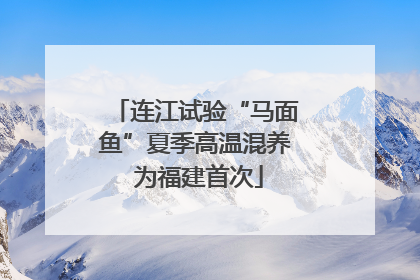 连江试验“马面鱼”夏季高温混养 为福建首次