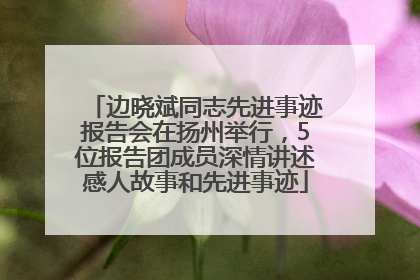边晓斌同志先进事迹报告会在扬州举行，5位报告团成员深情讲述感人故事和先进事迹