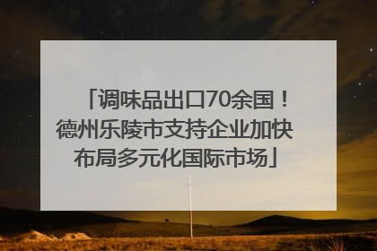 调味品出口70余国！德州乐陵市支持企业加快布局多元化国际市场