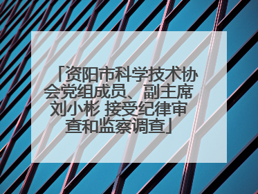 资阳市科学技术协会党组成员、副主席刘小彬 接受纪律审查和监察调查