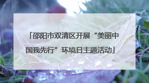 邵阳市双清区开展“美丽中国我先行”环境日主题活动