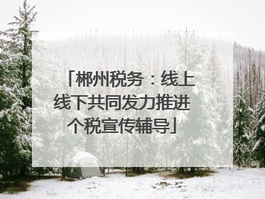 郴州税务：线上线下共同发力推进个税宣传辅导
