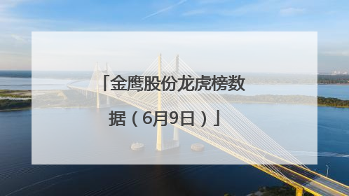 金鹰股份龙虎榜数据（6月9日）