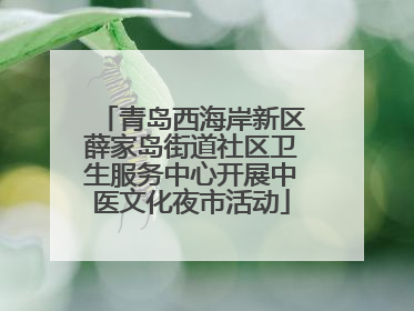 青岛西海岸新区薛家岛街道社区卫生服务中心开展中医文化夜市活动