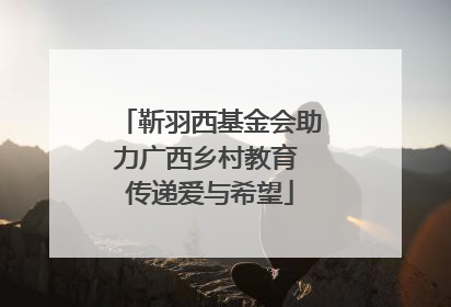 靳羽西基金会助力广西乡村教育 传递爱与希望