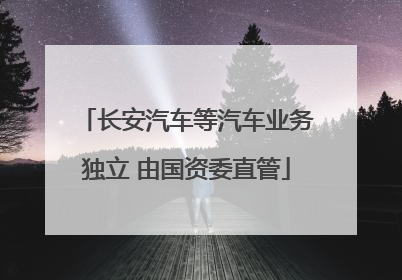 长安汽车等汽车业务独立 由国资委直管