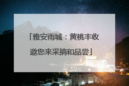 雅安雨城：黄桃丰收 邀您来采摘和品尝