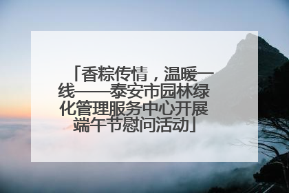 香粽传情，温暖一线——泰安市园林绿化管理服务中心开展端午节慰问活动
