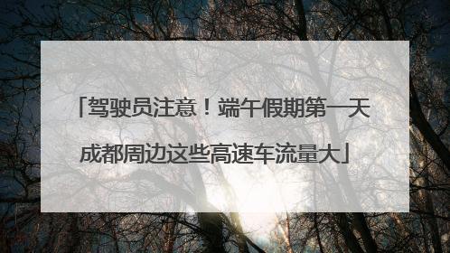 驾驶员注意！端午假期第一天 成都周边这些高速车流量大