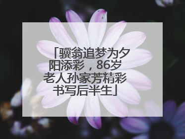 骥翁追梦为夕阳添彩，86岁老人孙家芳精彩书写后半生
