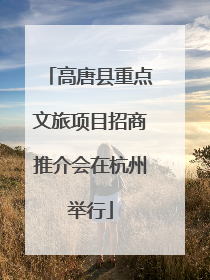 高唐县重点文旅项目招商推介会在杭州举行