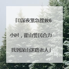 ﻿深夜紧急搜救6小时，霍山警民合力找到深山迷路老人