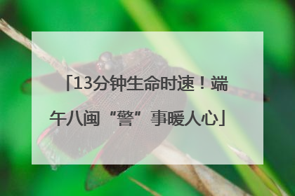 13分钟生命时速！端午八闽“警”事暖人心