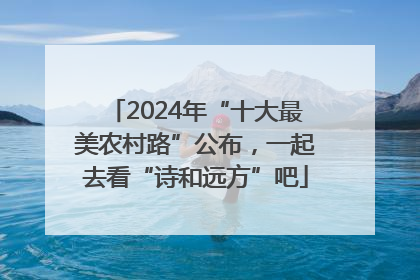 2024年“十大最美农村路”公布，一起去看“诗和远方”吧