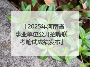 2025年河南省事业单位公开招聘联考笔试成绩发布