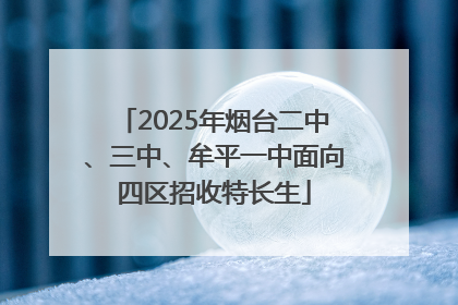 2025年烟台二中、三中、牟平一中面向四区招收特长生