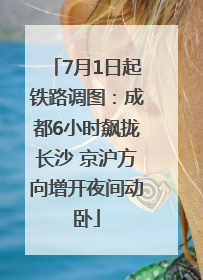 7月1日起铁路调图：成都6小时飙拢长沙 京沪方向增开夜间动卧