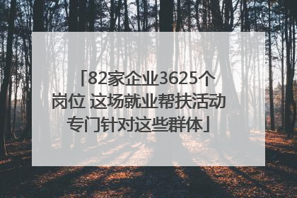 82家企业3625个岗位 这场就业帮扶活动专门针对这些群体