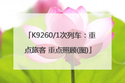 K9260/1次列车：重点旅客 重点照顾(图)